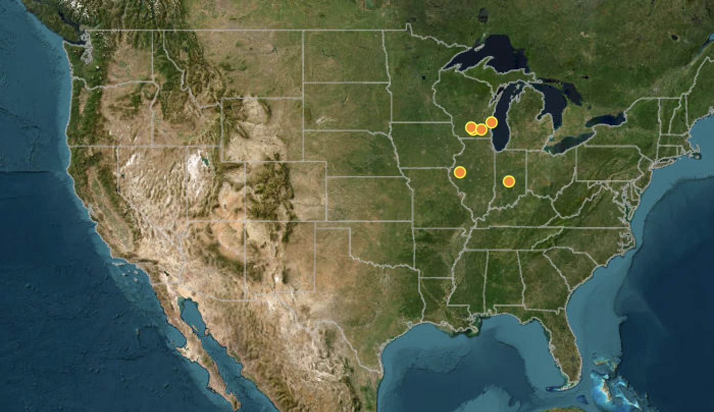 screenshot of the Lost Rural Homes map